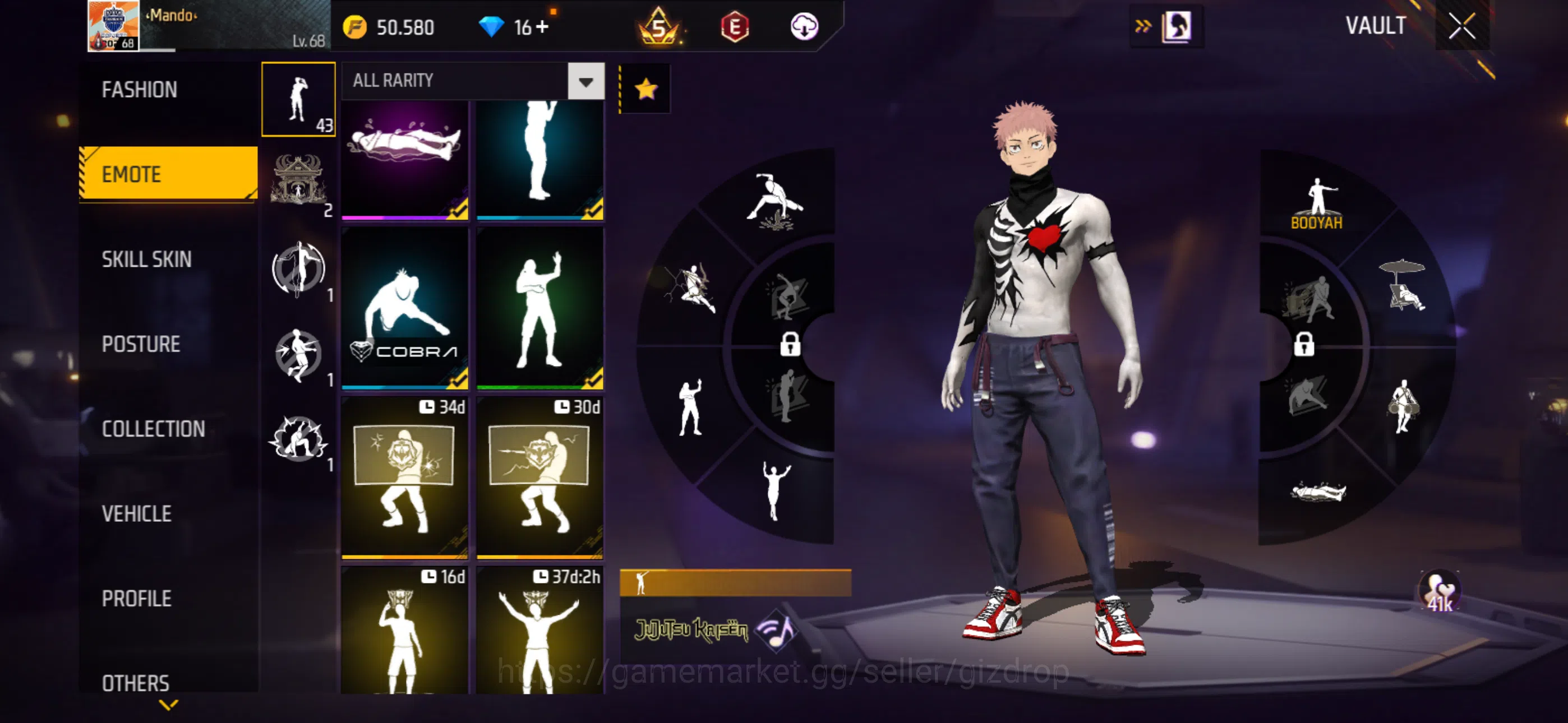 Free Fire Accounts Lvl 68 | 6 evos | 1 maxed mp40 | stacked account   image 3