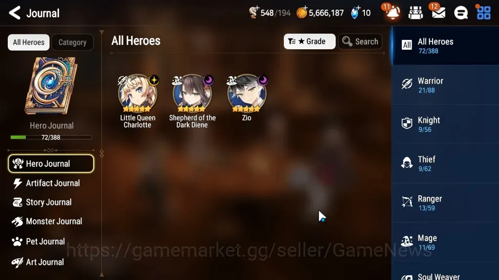 Epic Seven Accounts High-End GLOBAL UnVerif|NewEra|3 ML(Zio,Shepherd,LQ Charlotte)+Lidica,TA Coli,Ruiza,Tenebria,Etc|4,8K 1