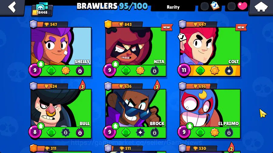 Brawl Stars Accounts 38448 Trophy|95 Brawlers 18 MAX Level|4 Hypercharg image 3