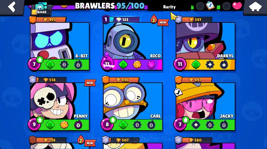 Brawl Stars Accounts 38448 Trophy|95 Brawlers 18 MAX Level|4 Hypercharg image 5
