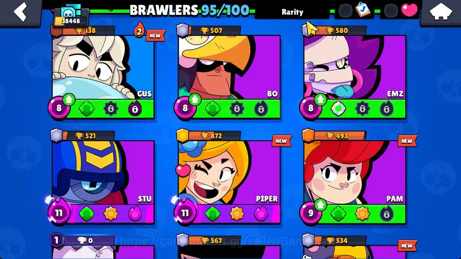 Brawl Stars Accounts 38448 Trophy|95 Brawlers 18 MAX Level|4 Hypercharg image 6