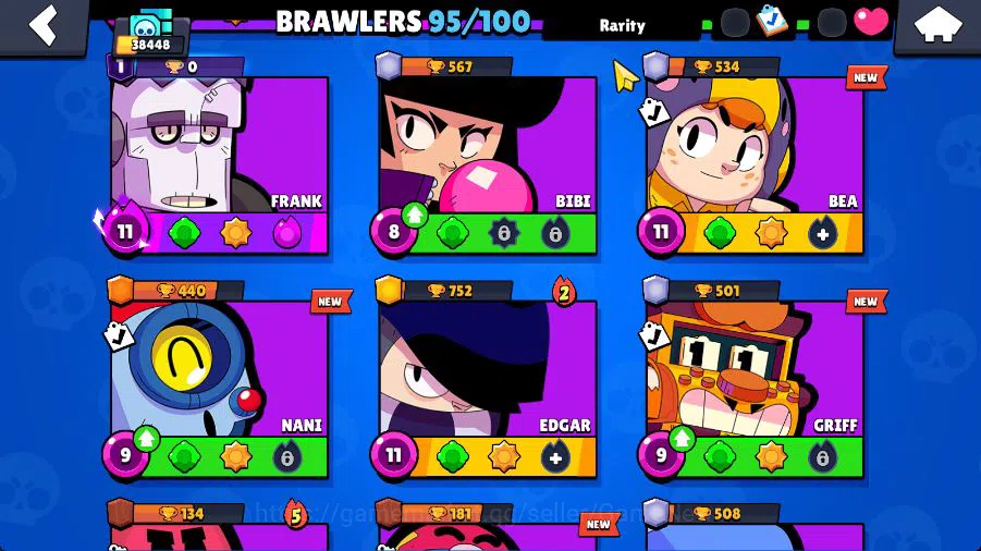 Brawl Stars Accounts 38448 Trophy|95 Brawlers 18 MAX Level|4 Hypercharg image 7