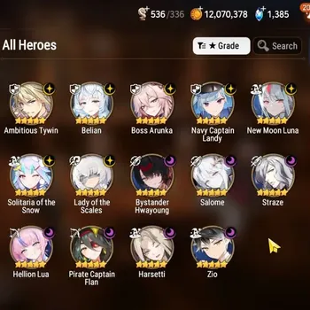 Epic Seven Accounts High-End GLOBAL Unverif|14 ML(BArunka,LOT Scales,Salome,Etc)+Setsuka,Etc|AUTO WB Hunt|SPD 297 LM