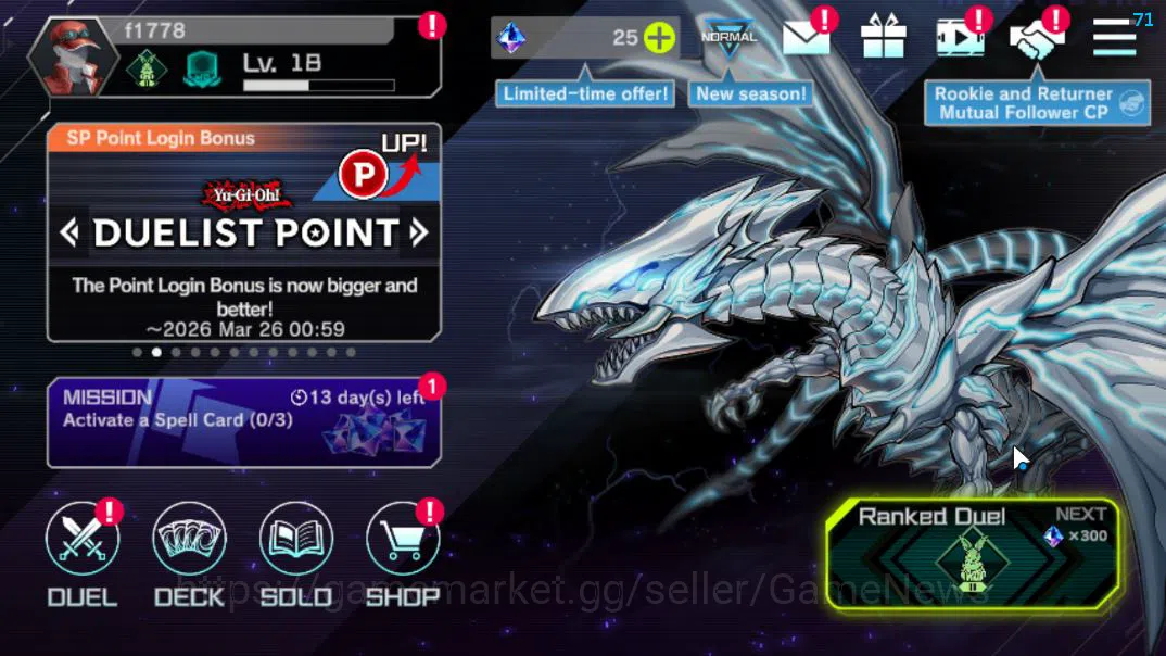 Yu-Gi-Oh! Master Duel Mid-Level Lv 18 | 20 Deck |RadiantTyphoon, VSK9,Dracotail,Do image 1