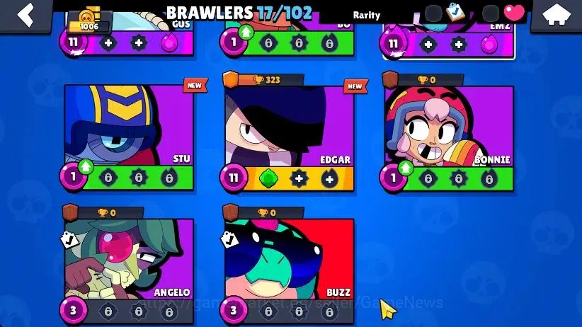 Brawl Stars Accounts 1006 Trophy|17 Brawlers 4 Max Lvl [Edgar,Emz,Gus,Shelly] Myth Buzz|1 Epic Skin [Dr Edgar] 2 SR|60 4