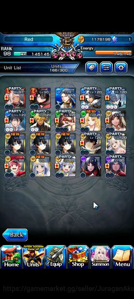 Grand Summoners Accounts Global|Rank 98|20 Ascend|InumutaTW,UP Roy,ToumaTW, image 3