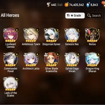 Epic Seven Accounts High-End Global Verif| 21 ML (RnL, Notos, LOTScales, SN Yulha, Zio, Har setti, etc) Limit