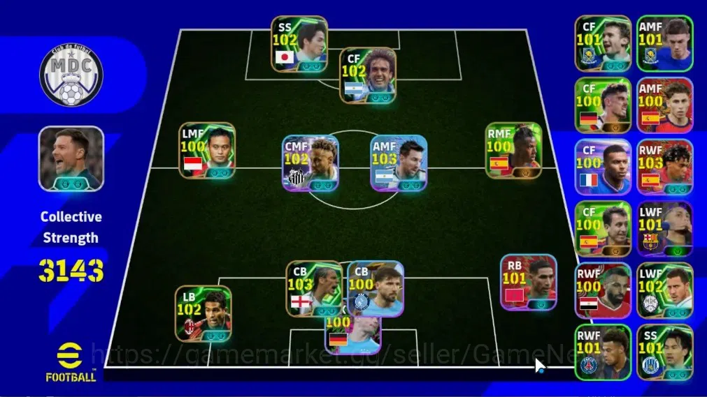 eFootball Accounts Legends & Iconic Players Android|9 Epic Rio Ferdinand,G Batistuta,Shinji Ono,Serginho|4 Show Time Lionel 1