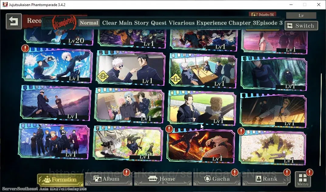Jujutsu Kaisen: Phantom Parade Accounts SEA |PR 11|4,4K Cube|11 SSR 2 Limited|Executioner image 5