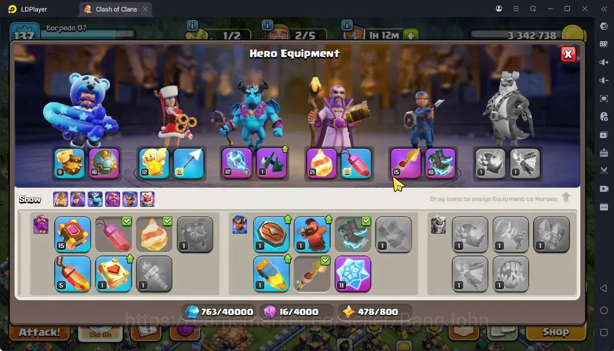 Clash of Clans Accounts High-End TH14-BH8 | LVL143 | BK66,AQ71,MP45,GW51,RC27 | BM12 |3 Legendary & 2 Gold skins | Gem1137 11