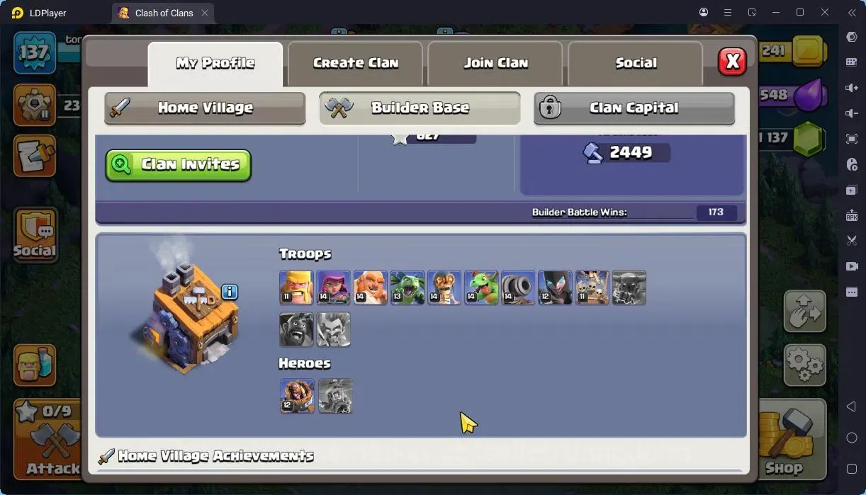Clash of Clans Accounts High-End TH14-BH8 | LVL143 | BK66,AQ71,MP45,GW51,RC27 | BM12 |3 Legendary & 2 Gold skins | Gem1137 15