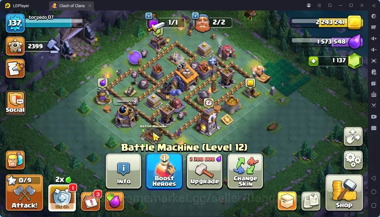 Clash of Clans Accounts High-End TH14-BH8 | LVL143 | BK66,AQ71,MP45,GW51,RC27 | BM12 |3 Legendary & 2 Gold skins | Gem1137 17