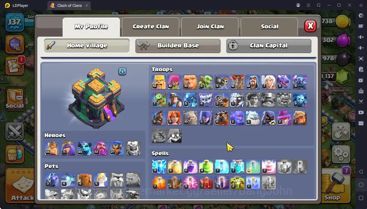 Clash of Clans Accounts High-End TH14-BH8 | LVL143 | BK66,AQ71,MP45,GW51,RC27 | BM12 |3 Legendary & 2 Gold skins | Gem1137 2