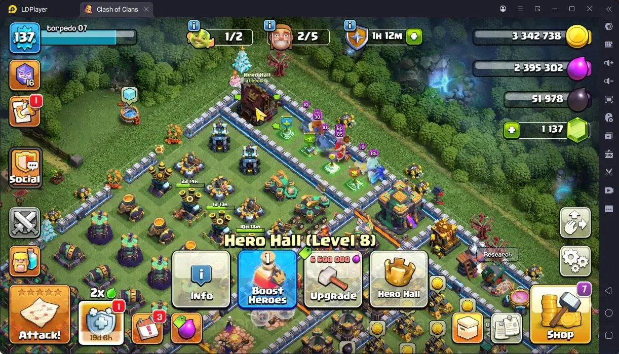 Clash of Clans Accounts High-End TH14-BH8 | LVL143 | BK66,AQ71,MP45,GW51,RC27 | BM12 |3 Legendary & 2 Gold skins | Gem1137 7