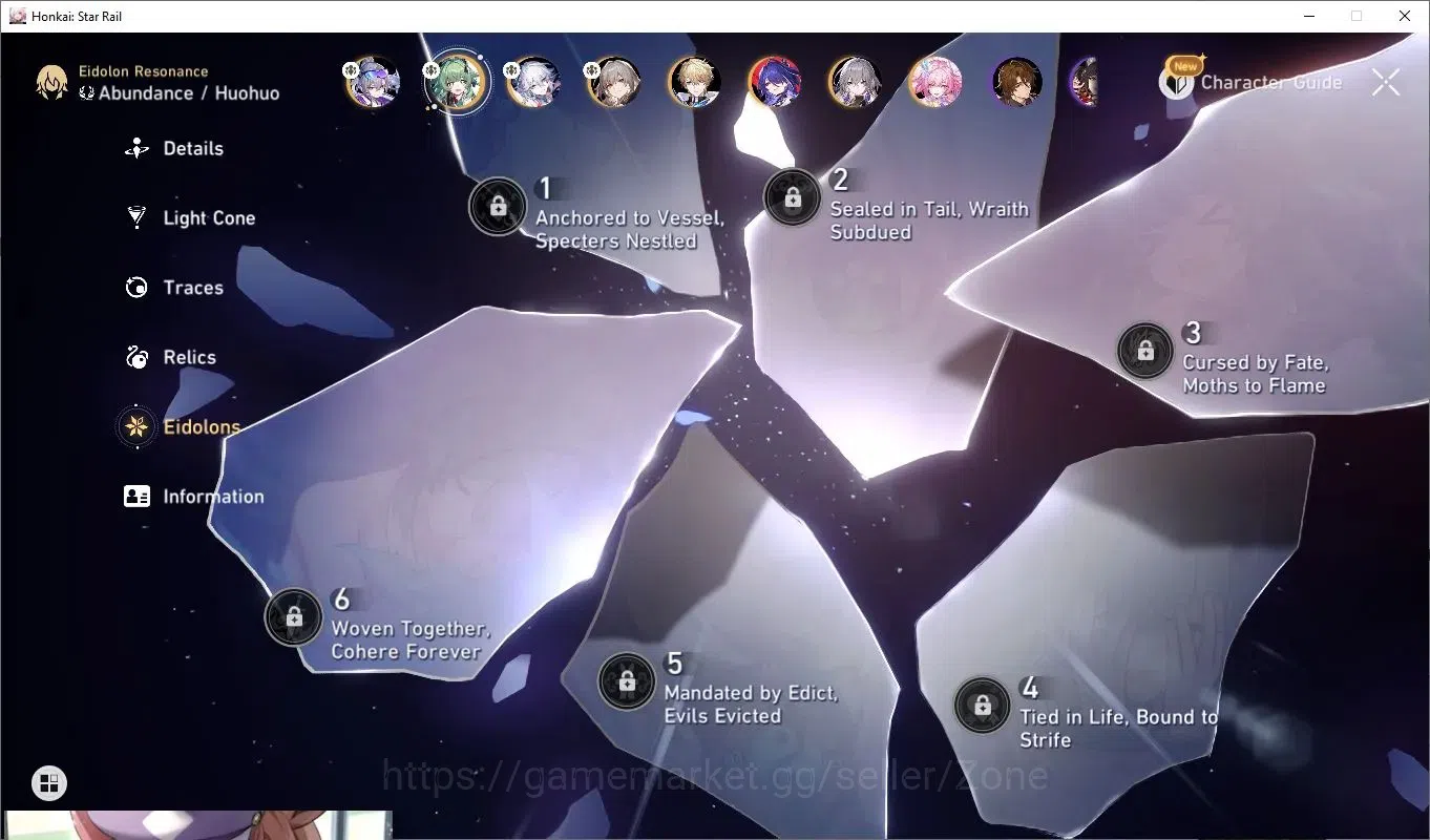 Honkai Star Rail Accounts End Game ASIA|Silver Wolf Lv60 E1|Huohuo Lv60|Yao Guang Lv60|Lucy Lv60|7 Star Rail Pass|1044 6