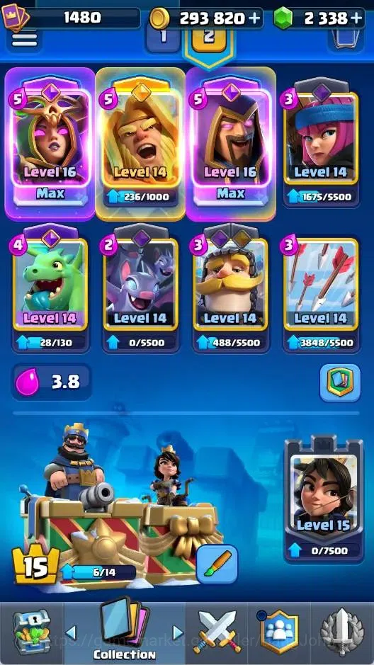 Clash Royale Accounts Mobile |KTL 15|Trophy 10216|Card 121|3 Max (Witch, image 18