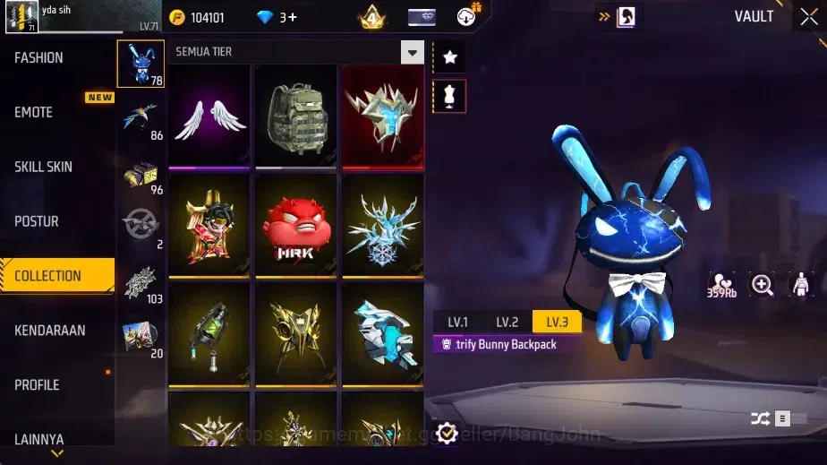 Free Fire Accounts Indonesia | 2 Evo: AK47-Blue FlameDraco&M1887-Ster image 15