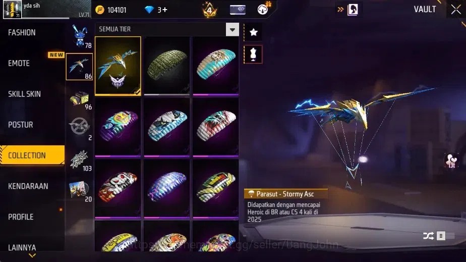 Free Fire Accounts Indonesia | 2 Evo: AK47-Blue FlameDraco&M1887-Ster image 16