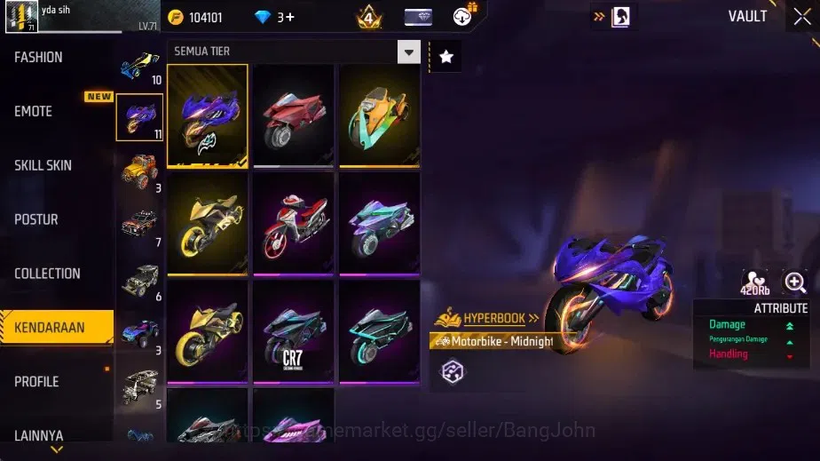 Free Fire Accounts Indonesia | 2 Evo: AK47-Blue FlameDraco&M1887-Ster image 20