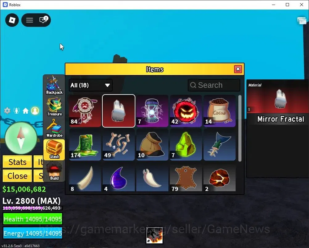 Roblox Accounts Blox Fruit|Lv 2800|Dragon Talon|15M Beli 15K Frag|1 Legend Wp [Saber]|1 Myth Fruit [Shadow] & 2 Legend|Human 5