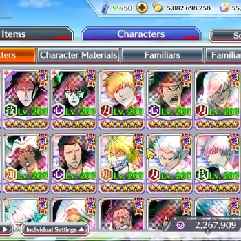 Bleach: Brave Souls Accounts High-End GLOBAL|55K Orbs|Lv 200(TYBW26 Ichigo,11th Aizen,Ulquiora,New Ichigo,TYBW25