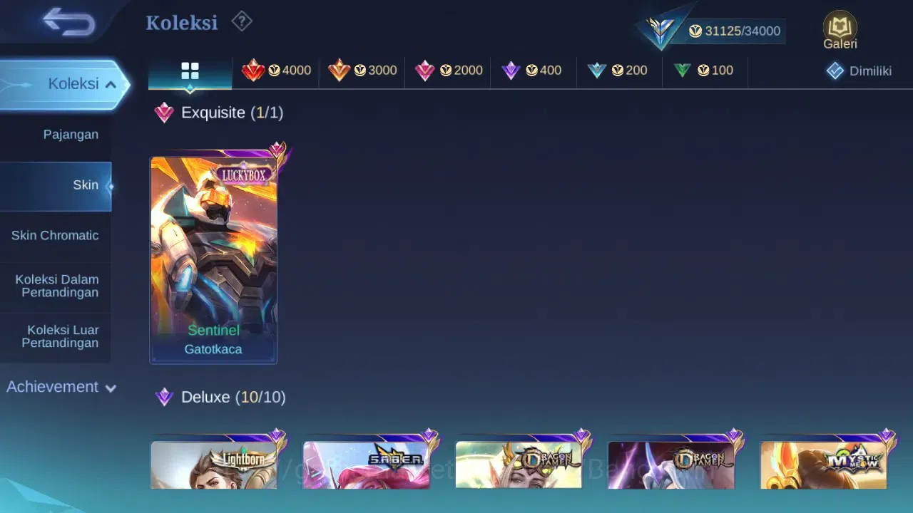 Mobile Legends: Bang Bang Accounts GLOBAL Hero 99 Skin 168 | Luckybox Gatot | Dtamer image 2
