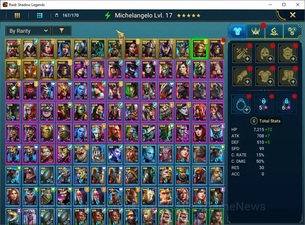 Raid: Shadow Legends Accounts Mid-Game Lv 30|814K Power|17 11