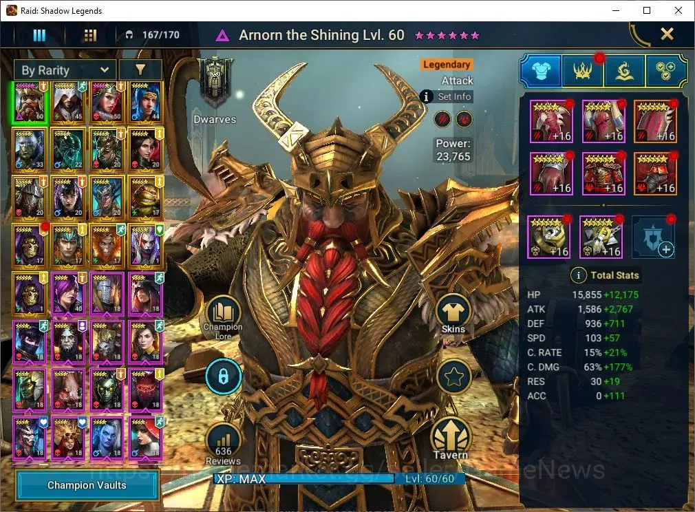 Raid: Shadow Legends Accounts Mid-Game Lv 30|814K Power|17 3