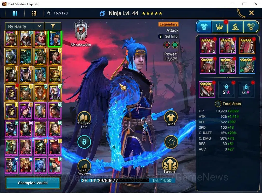 Raid: Shadow Legends Accounts Mid-Game Lv 30|814K Power|17 5