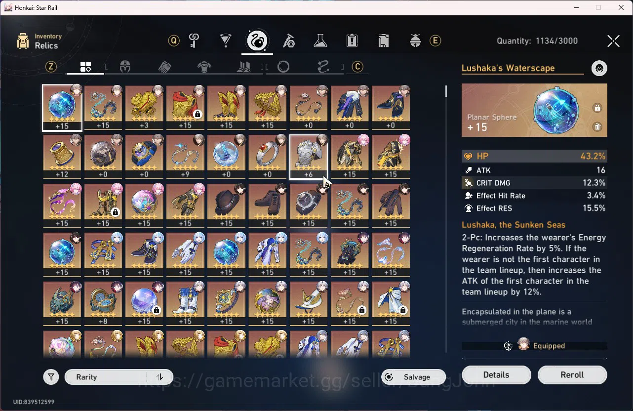 Honkai Star Rail Accounts Asia | TL 69 | 8 Limit | Phainon | Cerydra | Cyren image 6