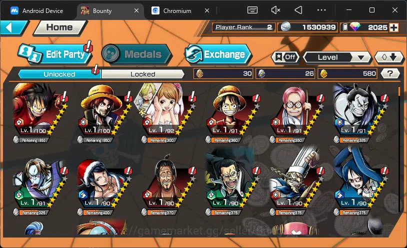 One Piece Bounty Rush Accounts GLOBAL|RD 2025|3 ex|5elders Nusjuro,FR Shank,BP KU image 9