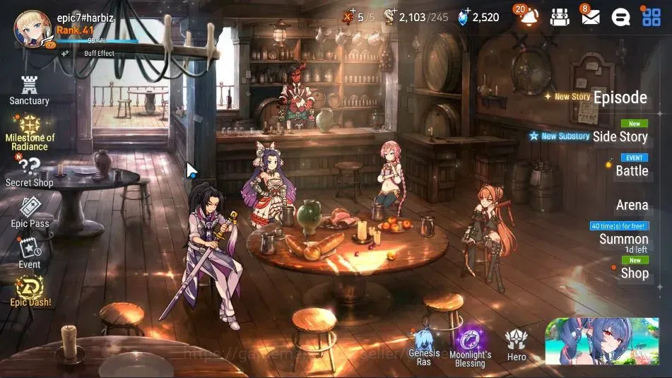 Epic Seven Accounts GLOBAL UnVerif|New Era|4 ML(Rhiana&Luciel,LC Belon image 1