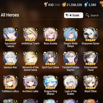 Epic Seven Accounts High-End ASIA Verif|36 ML(Rhiana&Luciella 313 SPD,LOT Scales,BArunka,Zio,Shepherd,etc)+Full CZN,AUBE,AB