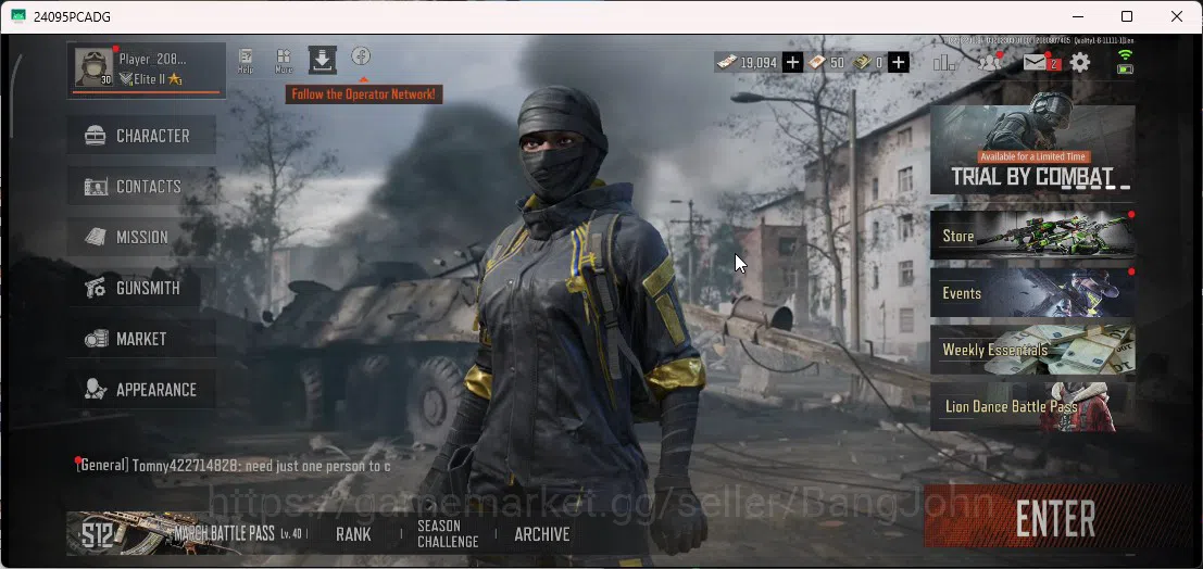 Arena Breakout Accounts Mid-Tier Mobile|Lvl 30|SV 50M|CV 10M|CN On 2*|7 WP Epic Skins|1 Epic Suit|Check SS|AB086B 1