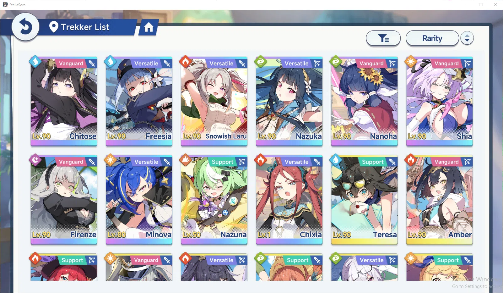 Stella Sora Accounts GLOBAL Lv40 | 10 SSR 5 Limit (ChitoseT3,SnowishLaru,Nazuka,Shia,Firenze),FreesiaT5,MinovaT2,etc |19 SSR