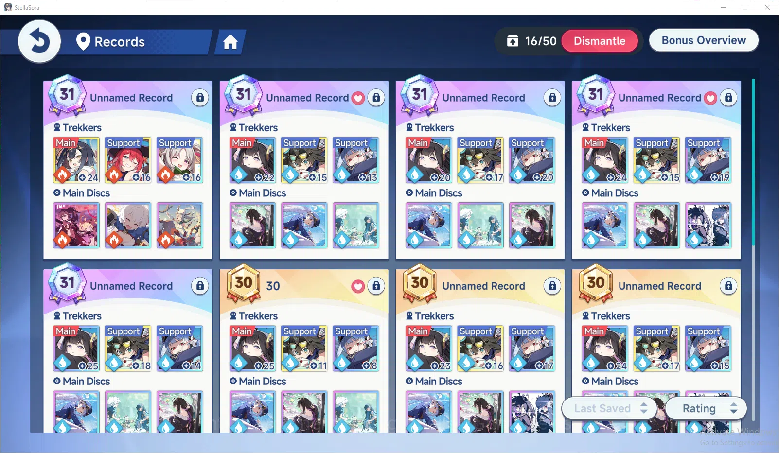 Stella Sora Accounts GLOBAL Lv40 | 10 SSR 5 Limit (ChitoseT3,SnowishLaru,Nazuka,Shia,Firenze),FreesiaT5,MinovaT2,etc |19 SSR 12