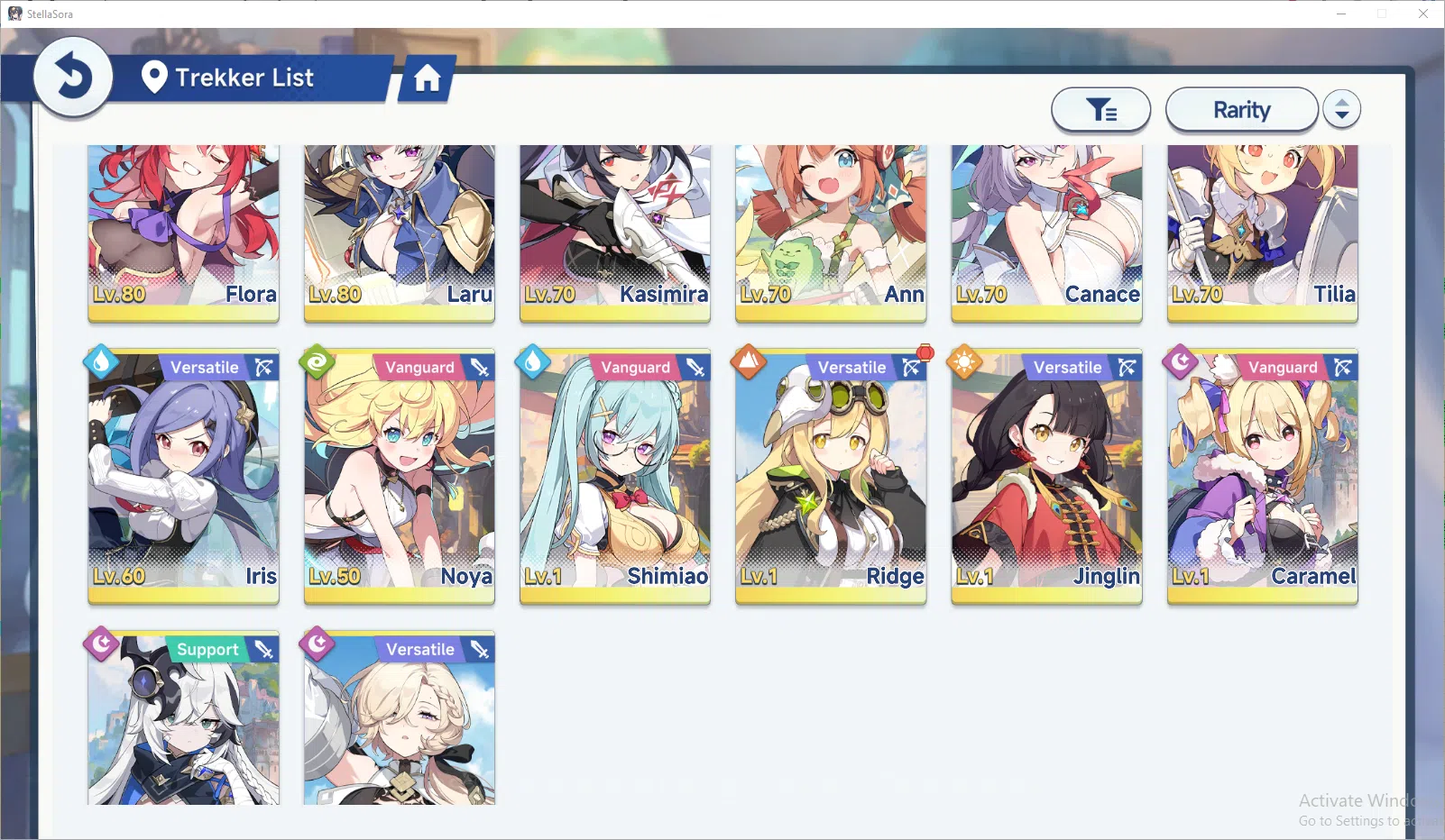 Stella Sora Accounts GLOBAL Lv40 | 10 SSR 5 Limit (ChitoseT3,SnowishLaru,Nazuka,Shia,Firenze),FreesiaT5,MinovaT2,etc |19 SSR 6