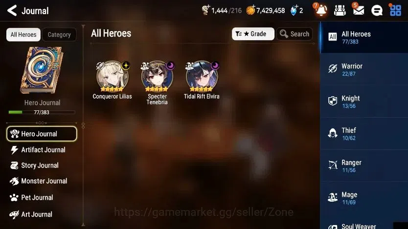 Epic Seven Accounts Limited Hero Global|Unverif|New ERA 3ML (T.R.Elvira, C.Lilias, S.Tenebria, )|Theater+PoH+Bless 1