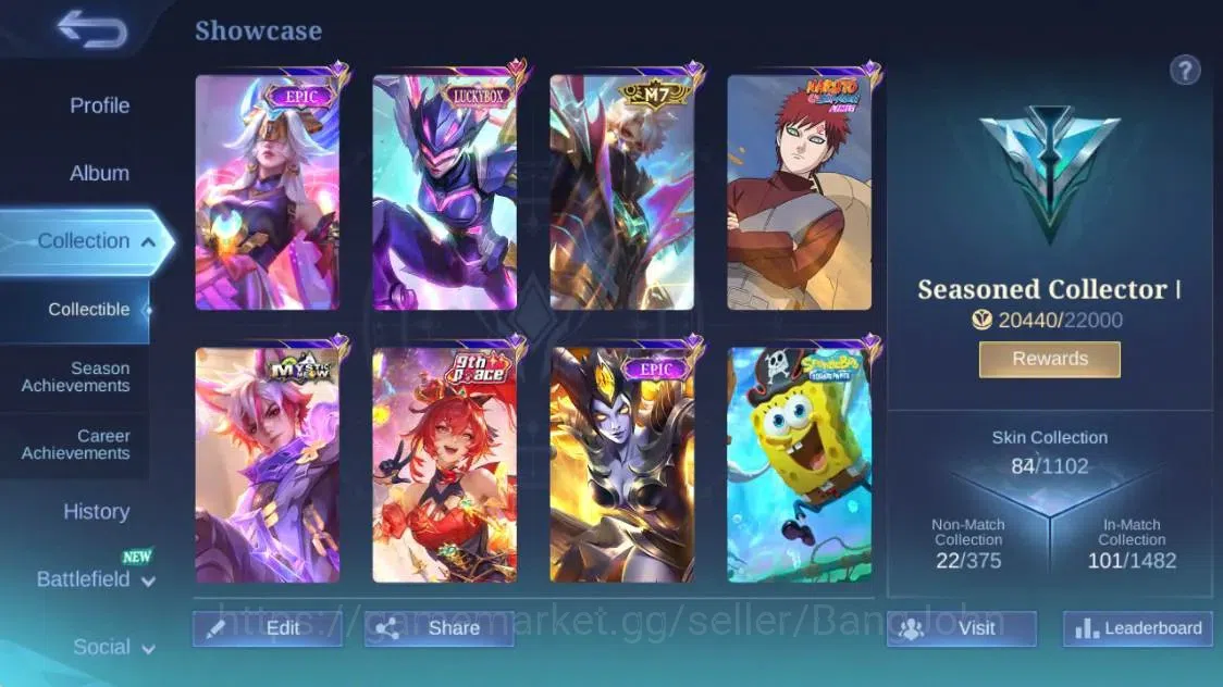 Mobile Legends: Bang Bang Accounts Global|Hero 55|Skin 84|Seasoned|Luckybox Karrie|Ga image 2