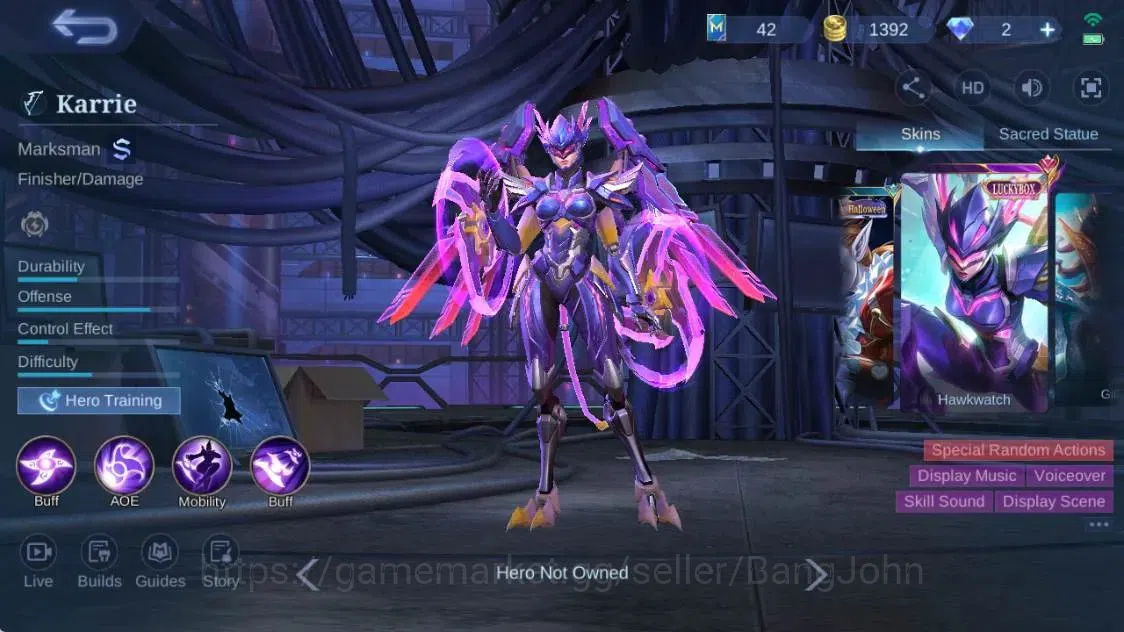 Mobile Legends: Bang Bang Accounts Global|Hero 55|Skin 84|Seasoned|Luckybox Karrie|Ga image 8
