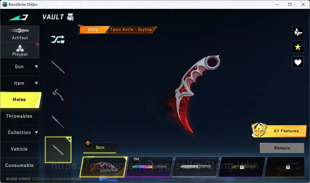 Blood Strike Accounts ASIA | 1 7DS: QBZ95|1 ULTRA MELEE: Talon Knife - S image 10