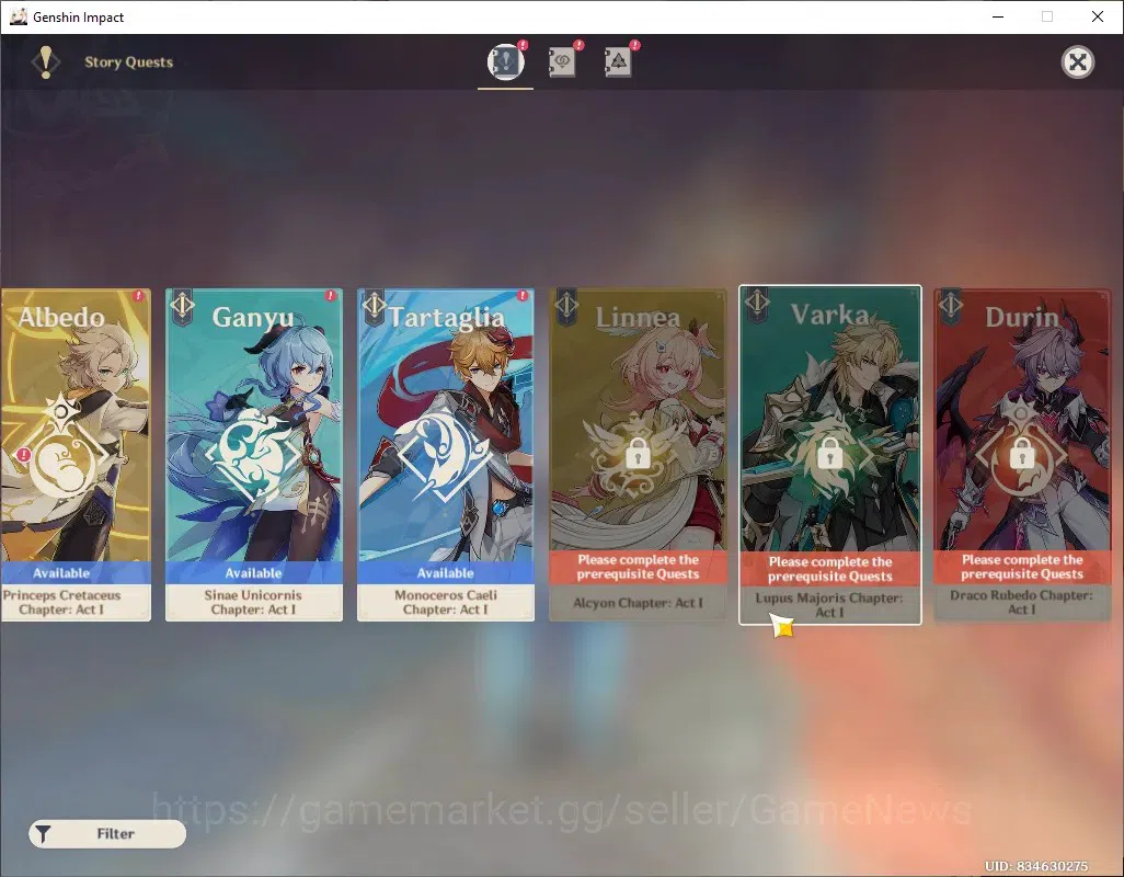 Genshin Impact Accounts ASIA|AR 50|Rate On|4 Limited + 2 (*5 Weapon)|Mavui image 19