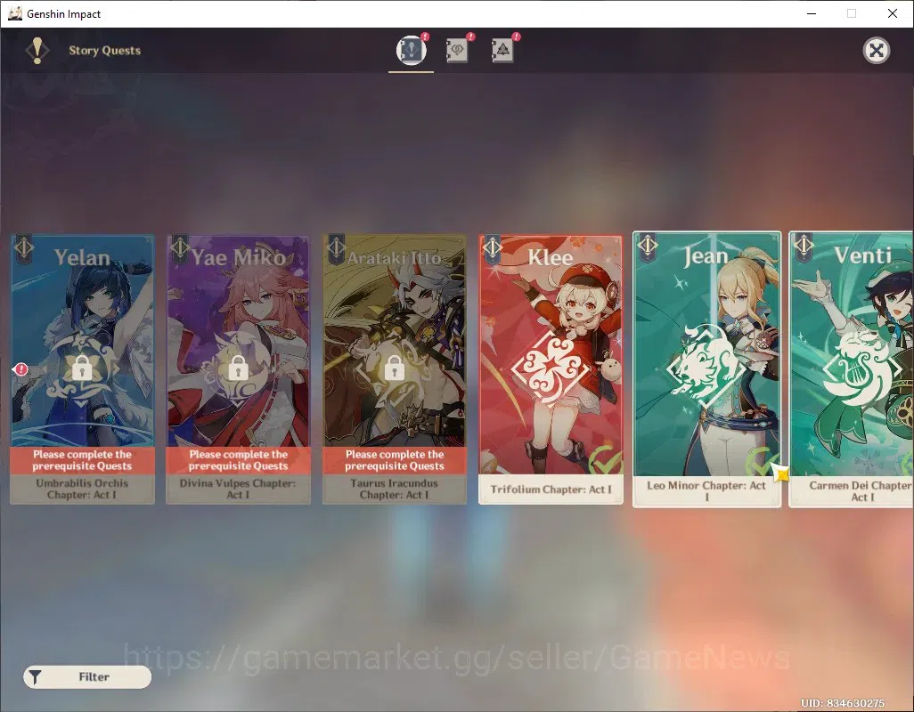 Genshin Impact Accounts ASIA|AR 50|Rate On|4 Limited + 2 (*5 Weapon)|Mavui image 20
