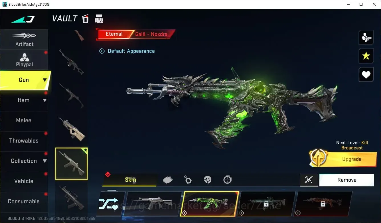Blood Strike Accounts Starter ASIA|STARTER|1 ETERNAL: Galil-Noxdra|2 Legendary crate|1 epic name card|1 Rare 1