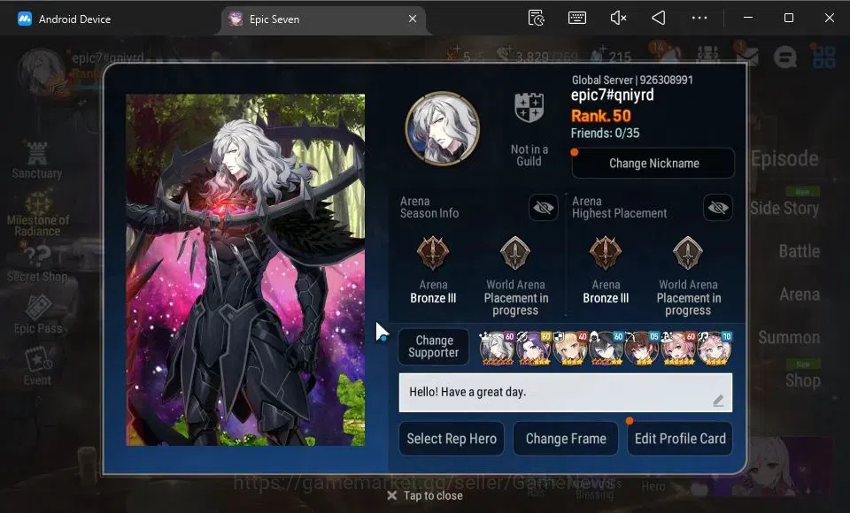 Epic Seven Accounts GLOBAL Unverif|New Era|6 ML(DB Senya,SE Celine,Str image 2