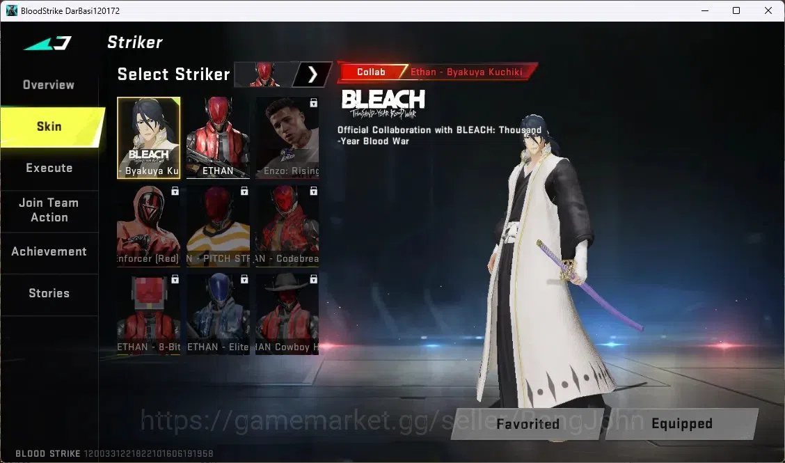 Blood Strike Accounts ASIA | 1 BLEACH Striker Byakuya Kuchiki | ULTRA ME image 8
