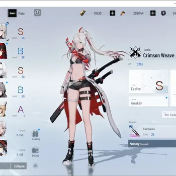 Punishing: Gray Raven Accounts Starter EU|Lv 45|S Lucia Crimson Weave, S No 21 Feral|11k BC, 3k YC, 8k BlueC|1 S Omniframe