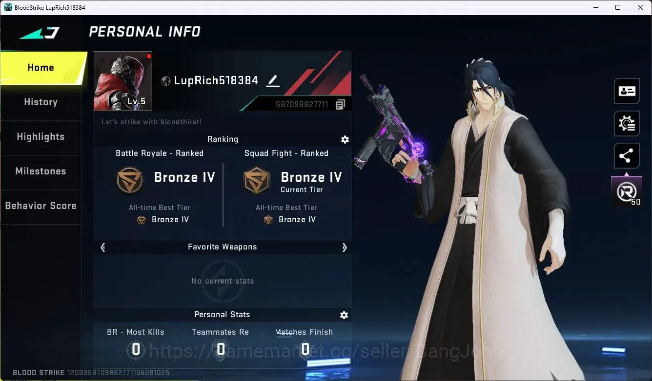 Blood Strike Accounts ASIA|Ultra Vector-Demonwrath|1 Legendary Gun|Colla image 1