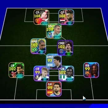 eFootball Accounts Mid-Tier Android|Power 3150|Epic Eden Hazard,Wayne Rooney,Aubameyang,Shevchenko,Serginho|5 Show Time