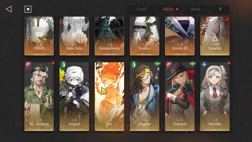 Reverse: 1999 Accounts Midgame GLOBAL|Lv 50||5 *6Crew +1limit[Anjo Nala],[Ulrich,Semmelweis,Jessica, Druvis III]|574 3